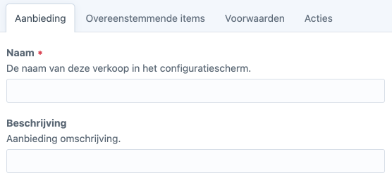 tabblad aanbieding.