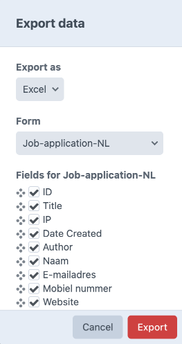 exporteren.